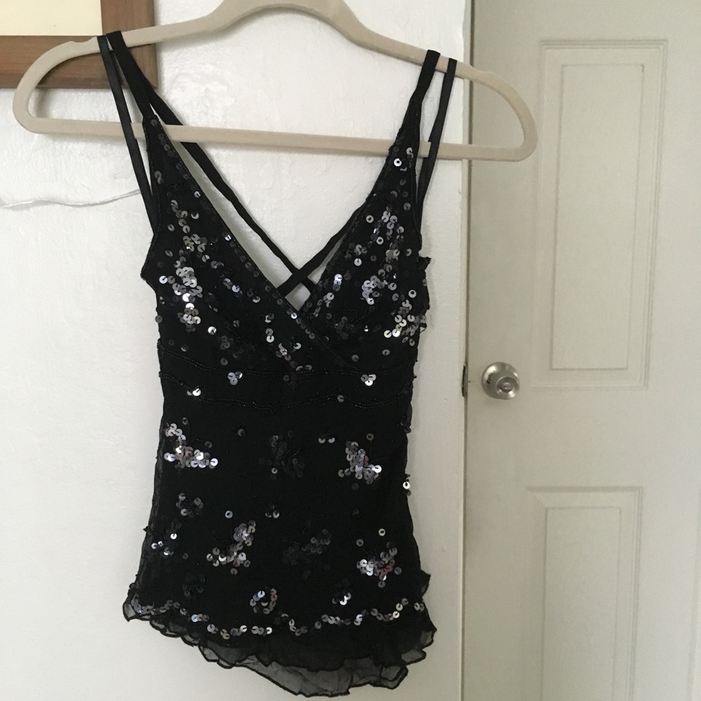 Silk Sequin Beaded Camisole Top